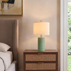 21'' Green Table Lamp with Gift Box, Small for Bedroom, Modern Design