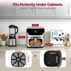 MIRASTON 8.5QT Large Capacity Digital Air Fryer with Visible Cooking Window, Stainless Steel, Nonstick Basket, Dishwasher-Safe, 1500W