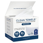 Sensitive Skin Clean Towels® XL, Ultra-Soft Disposable Face Dry Wipes Infused with Aloe & Glycerin, XL - 1 Pack (50 Count)