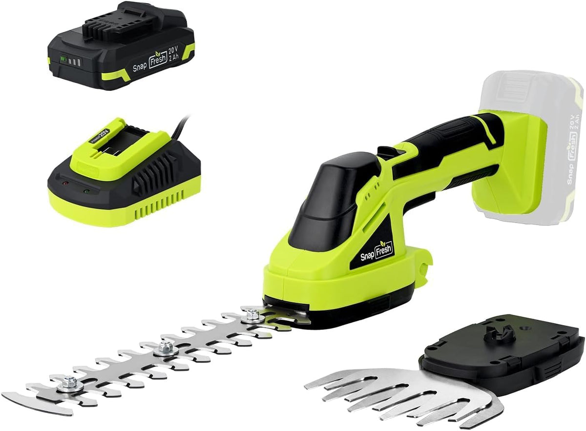 Cordless Grass Shear Bush Trimmer, 2 in 1 Handheld Hedge Trimmer(0.31"), 7.2V Electric Grass Trimmers, Lightweight Shrubbery Trimmers Battery & Charger Included, Shrub Trimmer for Garden
