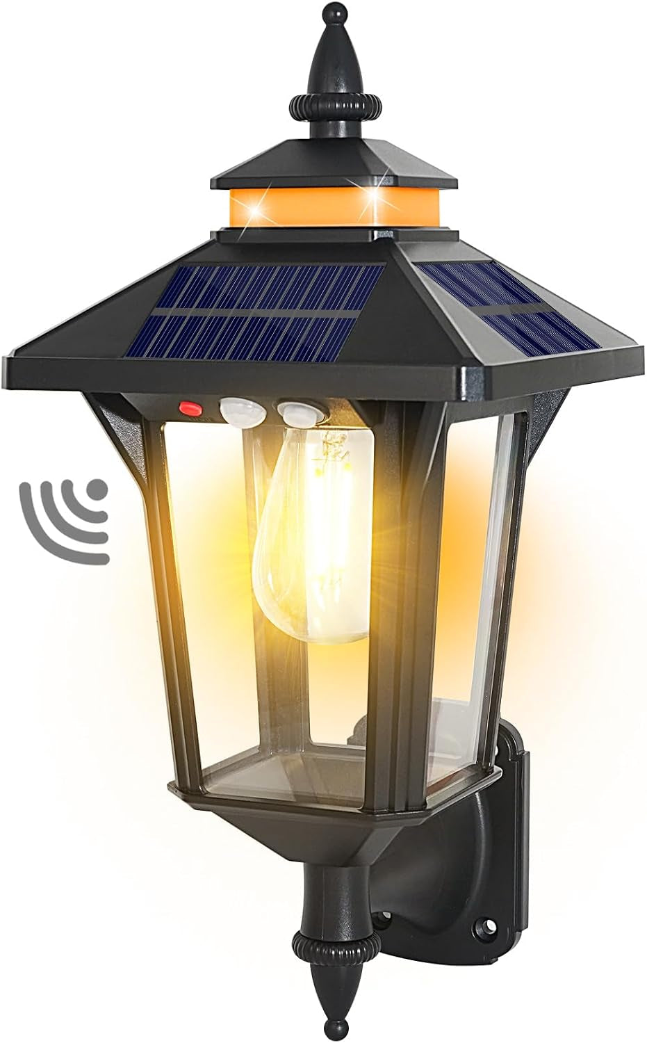 2 Pack Solar Wall Lantern Lights Outdoor with 3 Modes, Motion Sensor