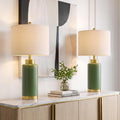 25'' Ceramic Table Lamps Set of 2 for Bedroom Living Room Green