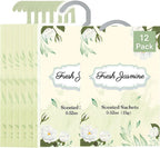 Closet Air Freshener with Hanging Retractable Hook, 12 Fresh Linen Sachets