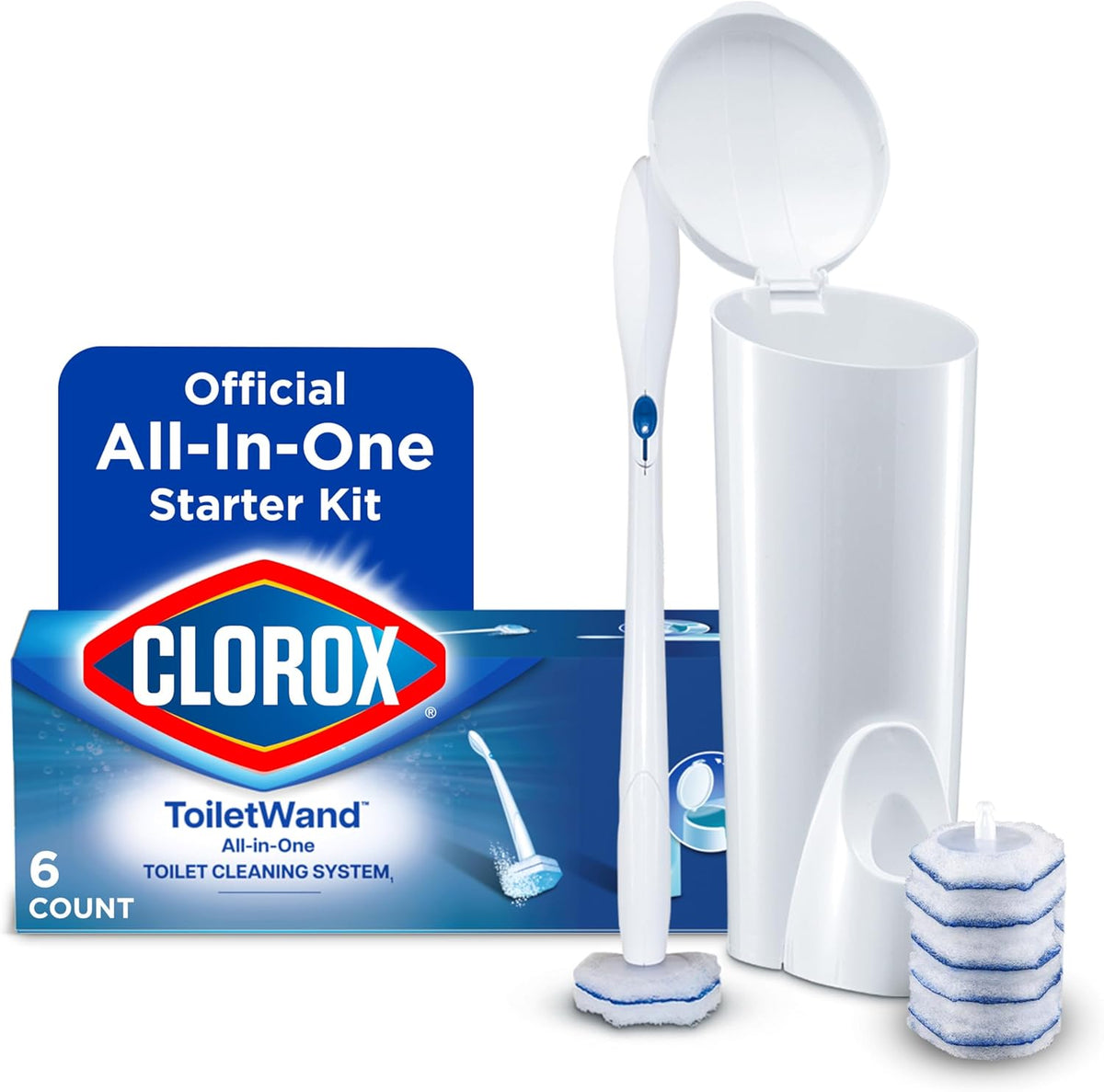Toiletwand Toilet Cleaning Kit, 1 Starter Kit with 16 Refill Heads