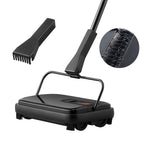 Manual Carpet Sweeper 7.87 in Sweeping Paths 300Ml Dustbin Capacity W/ Comb for Home Rugs Hardwood Surfaces Wood Floors