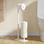 Toilet Paper Holder Stand, Bathroom Storage, Medium, Black