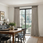 Pinch Pleated Linen Curtains 90 Inches Long Semi Sheer 2 Panels Natural