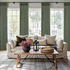 Pinch Pleated Linen Curtains 90 Inches Long Semi Sheer 2 Panels Natural