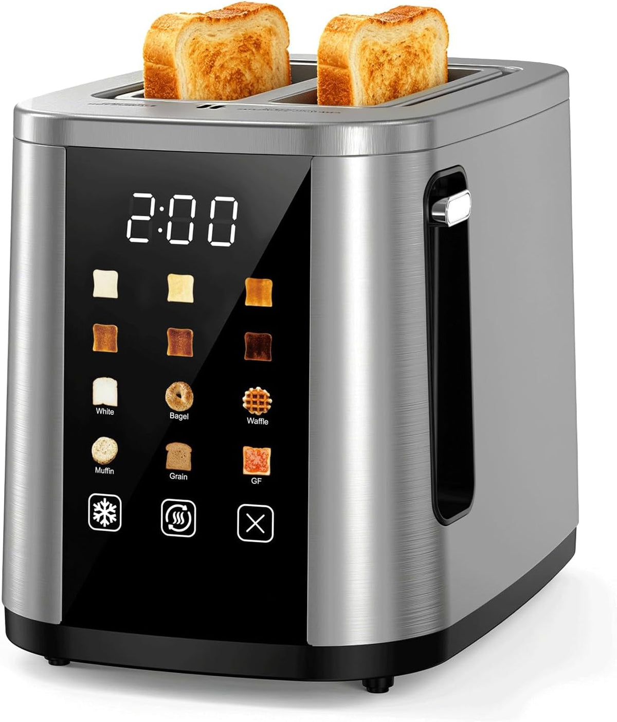 2 Slice Toaster, 1.5" Wide Slots, 7.2" Touchscreen