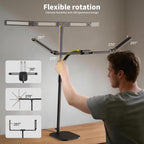4 Light Bar Design Goose-Neck Desk Lamp with Base,24W Bright Led Tall Overhead Desk Light for Home Office,Eye Care Reading Table Light for Desktop Working,Drafting,Reading