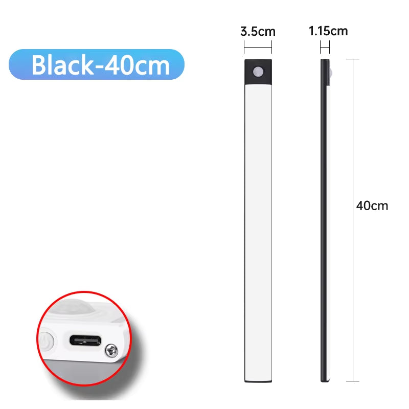 Motion Sensor Night Light USB Rechargeable Wireless Lamp under Cabinet Led Lights for Kitchen Cabinet Bedroom Wardrobe Lighting