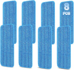 8 Pack 16.5 Inch Reusable Mop Pads Microfiber Spray Mop Replacement Heads for Wet/Dry Mops Compatible with Bona Floor Care System