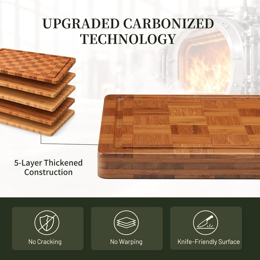 Extra Large Bamboo Cutting Board, Wood Cutting Boards for Kitchen
