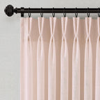 Pinch Pleated Linen Curtains 90 Inches Long Semi Sheer 2 Panels Natural
