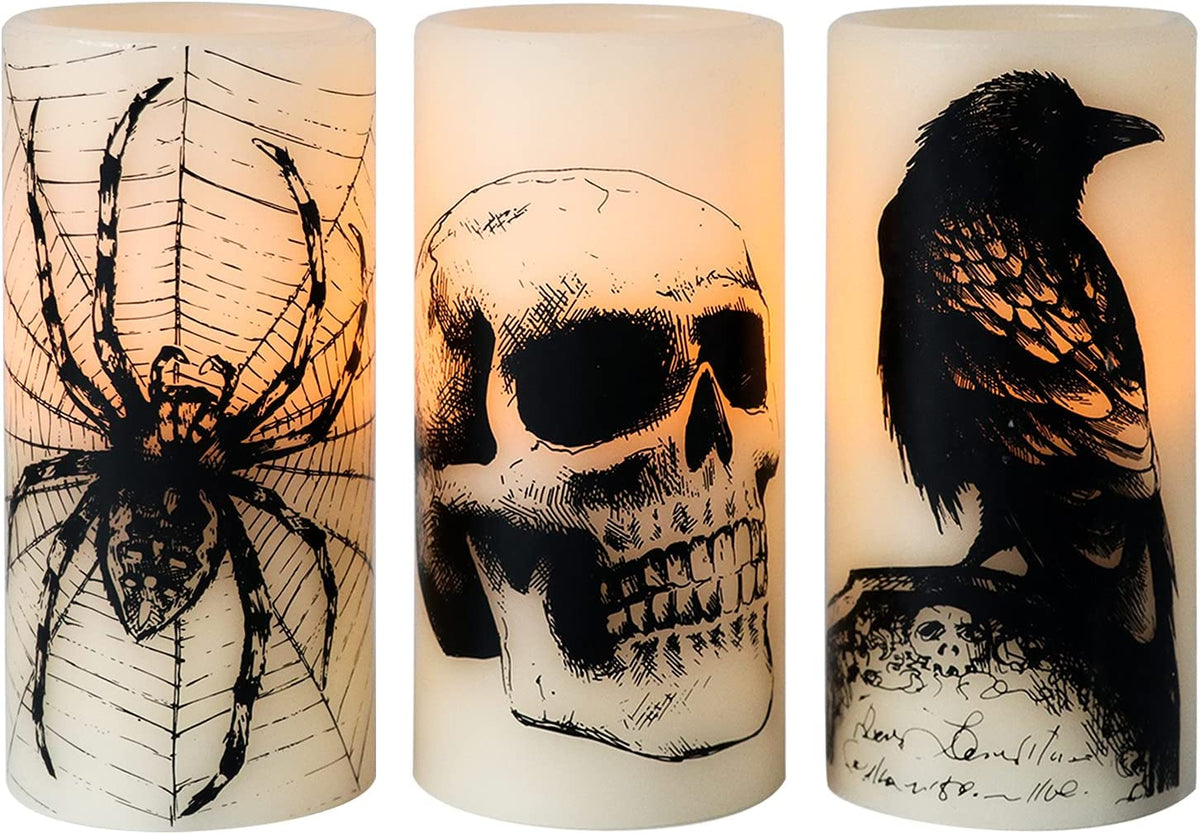 Pumpkin Halloween Flameless Candles Battery Operated with Timer