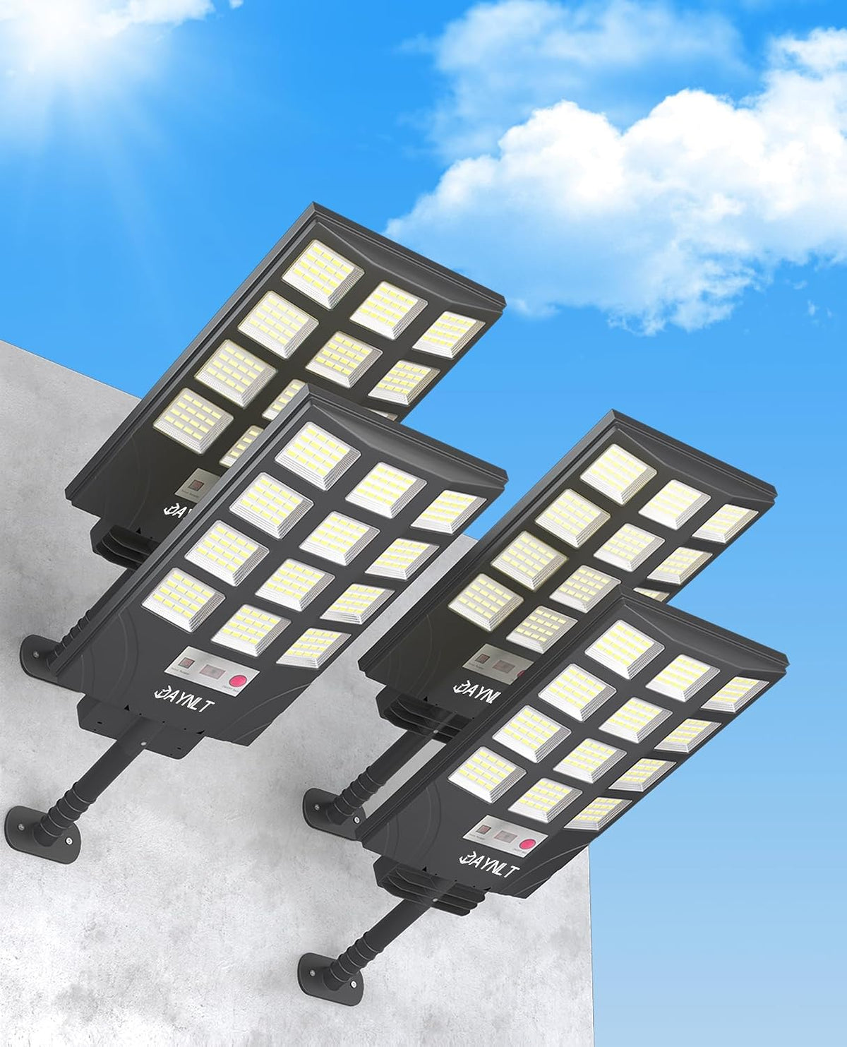 Solar Street Lights, Solar Security Flood Lights, 2 Pack