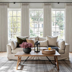 Pinch Pleated Linen Curtains 90 Inches Long Semi Sheer 2 Panels Natural