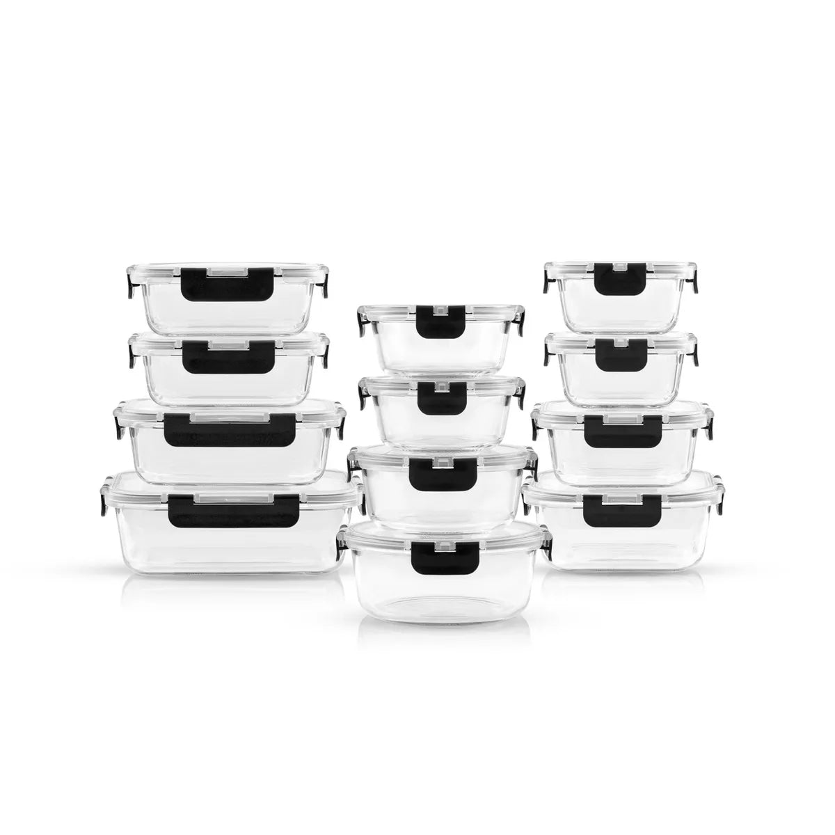 Joyful by Joyjolt 24 Piece Glass Storage Containers with Leakproof Lids Set