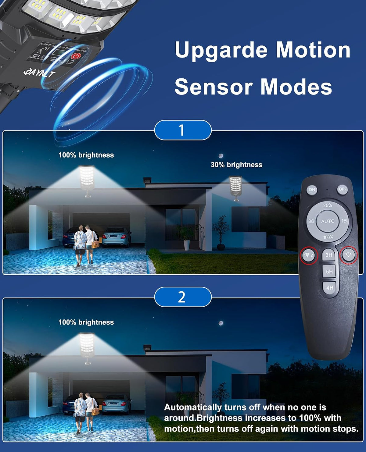 Solar Street Lights, Solar Security Flood Lights, 2 Pack