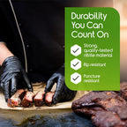 Black Nitrile Gloves HEAVY DUTY 6 Mil Nitrile Chemical Resistant Medical Cooking Cleaning Disposable Black Gloves