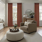 Pinch Pleated Linen Curtains 90 Inches Long Semi Sheer 2 Panels Natural