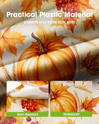 Thanksgiving Tablecloths 6 Pack, 54 X 108 Inch, Pumpkin Harvest