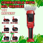 Cordless Hedge Trimmer Compatible with Milwaukee 18V Battery(No Battery),2200Rpm Mini Grass Shear,2 in 1 Handheld Electric Hedge Trimmer/Grass Cutter,Shrub/Bush Trimmer for Gardening,Yard