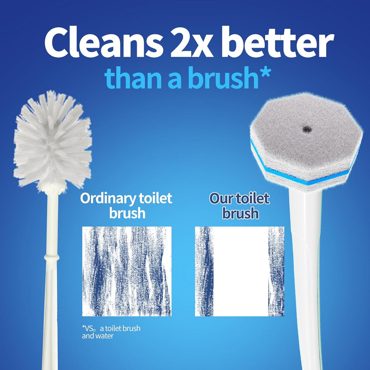 Disposable Toilet Brush Cleaning System, Two Sets of Wands and 60P Refills Pads Replacement Heads, Wall Mounted Toliet Stick Starter Kit Bathroom Maintenance, Toilet Bowl Cleaner Holder
