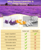 26 Cedar & Lavender Sachets for Closet, Clothes Storage