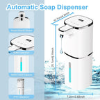Automatic Liquid Soap Dispenser Touchless, USB Rechargeable Smart Hand Soap Dispenser, 9-Level Adjustable, Physical Button Operation, 13.5Oz/400Ml Wall Mounted for Bathroom Kitchen Dish Soap