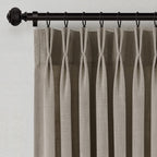 Pinch Pleated Linen Curtains 90 Inches Long Semi Sheer 2 Panels Natural