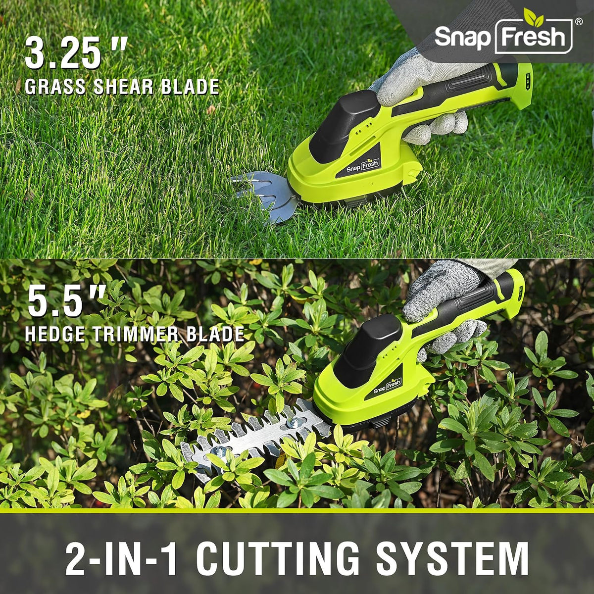 Cordless Grass Shear Bush Trimmer, 2 in 1 Handheld Hedge Trimmer(0.31"), 7.2V Electric Grass Trimmers, Lightweight Shrubbery Trimmers Battery & Charger Included, Shrub Trimmer for Garden