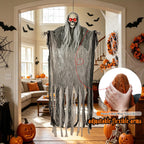 3 Pack Halloween Hanging Skeleton Ghost Decorations with Light up Red Eyes