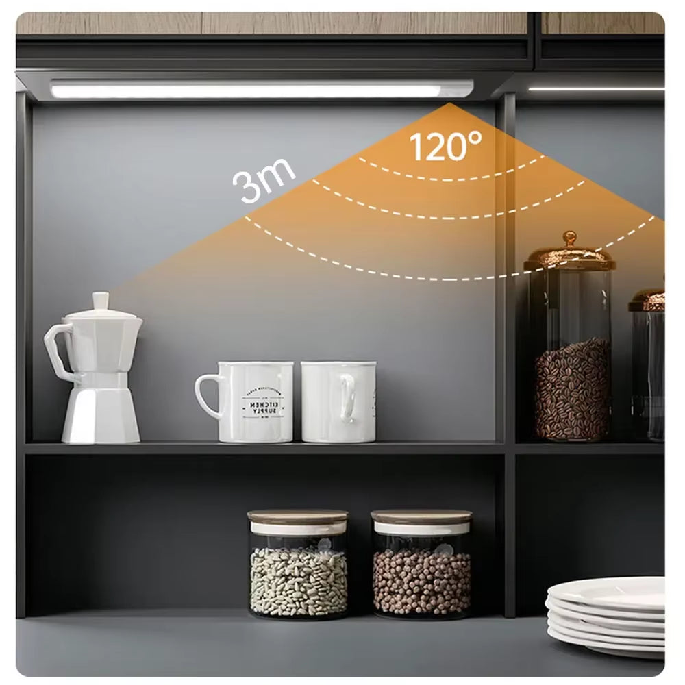 Motion Sensor Night Light USB Rechargeable Wireless Lamp under Cabinet Led Lights for Kitchen Cabinet Bedroom Wardrobe Lighting