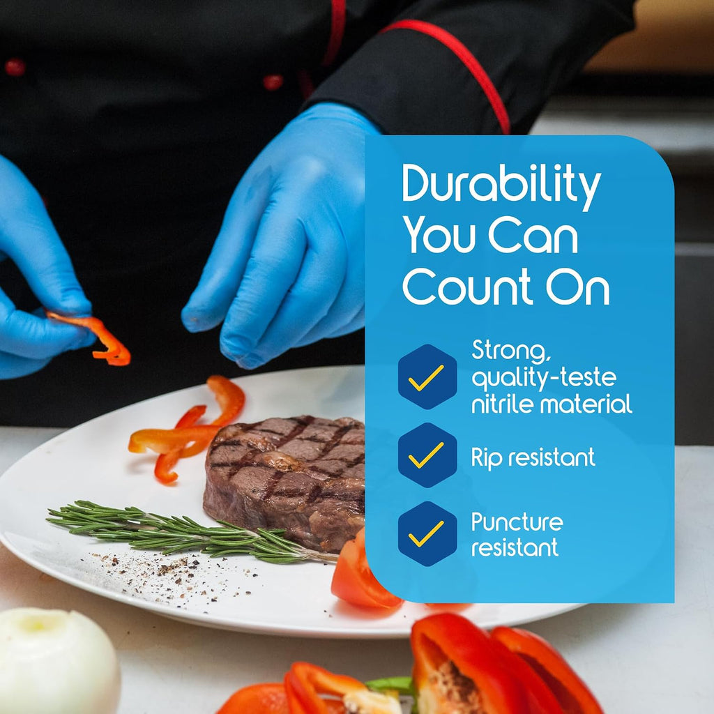 Blue Nitrile Disposable Gloves | 4.5 Nitrile Disposable Safety Medical Cooking Cleaning Gloves