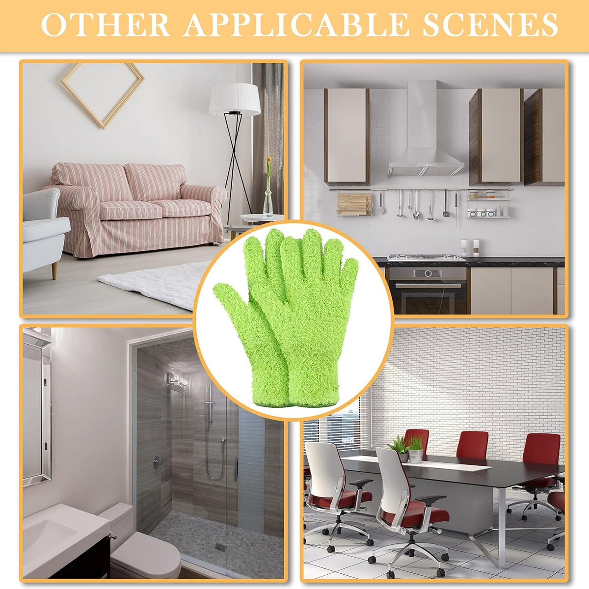 3 Pairs Microfiber Dusting Gloves for Plants Leaf, Medium