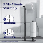 Toilet Paper Holder Stand, Bathroom Storage, Medium, Black