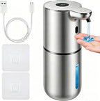 Automatic Soap Dispenser, Hand Soap Dispenser 12.8Oz/380Ml Smart Rechargeable, Liquid Touchless Soap Dispensers with 6-Level, Wall Mounted or Countertop Dish Soap Dispensing for Bathroom & Kitchen