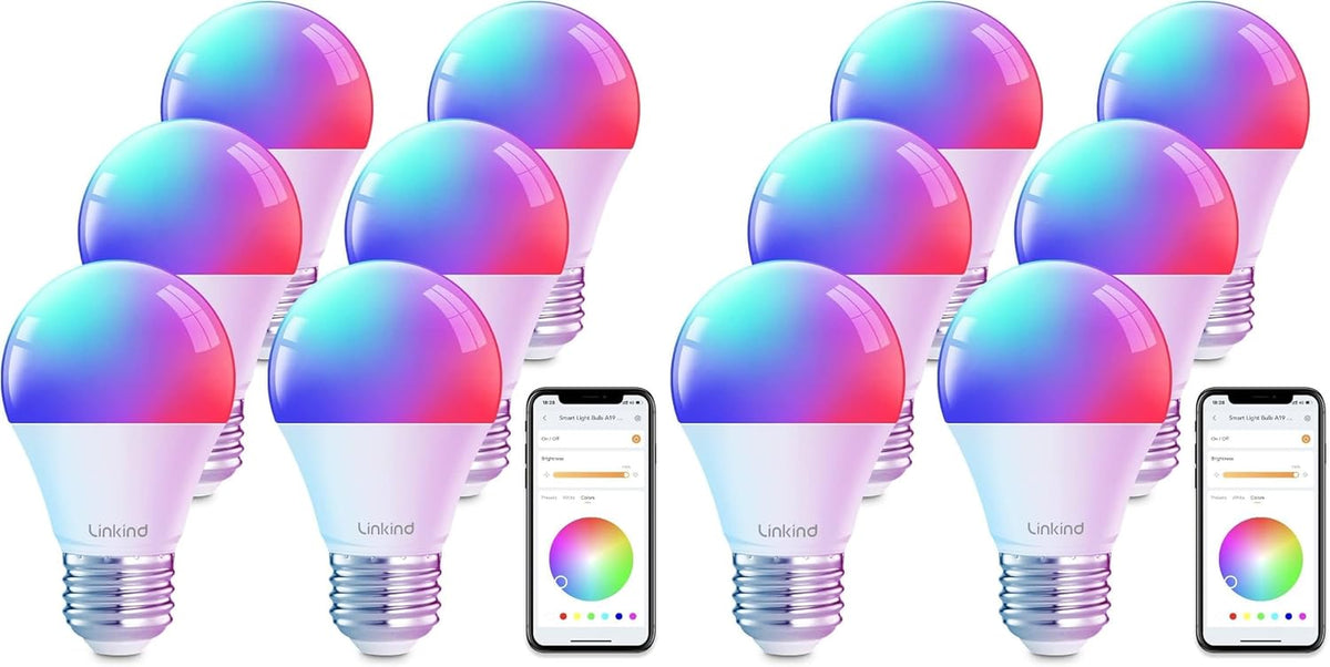 Smart Light Bulbs, Work with Alexa, Google Home, Aidot