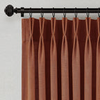 Pinch Pleated Linen Curtains 90 Inches Long Semi Sheer 2 Panels Natural