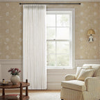 Pinch Pleated Linen Curtains 90 Inches Long Semi Sheer 2 Panels Natural