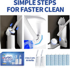 Disposable Toilet Brush Cleaning System, Two Sets of Wands and 60P Refills Pads Replacement Heads, Wall Mounted Toliet Stick Starter Kit Bathroom Maintenance, Toilet Bowl Cleaner Holder