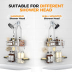 Adjustable Aluminum Shower Caddy Hanging for Handheld Showerhead, Silver