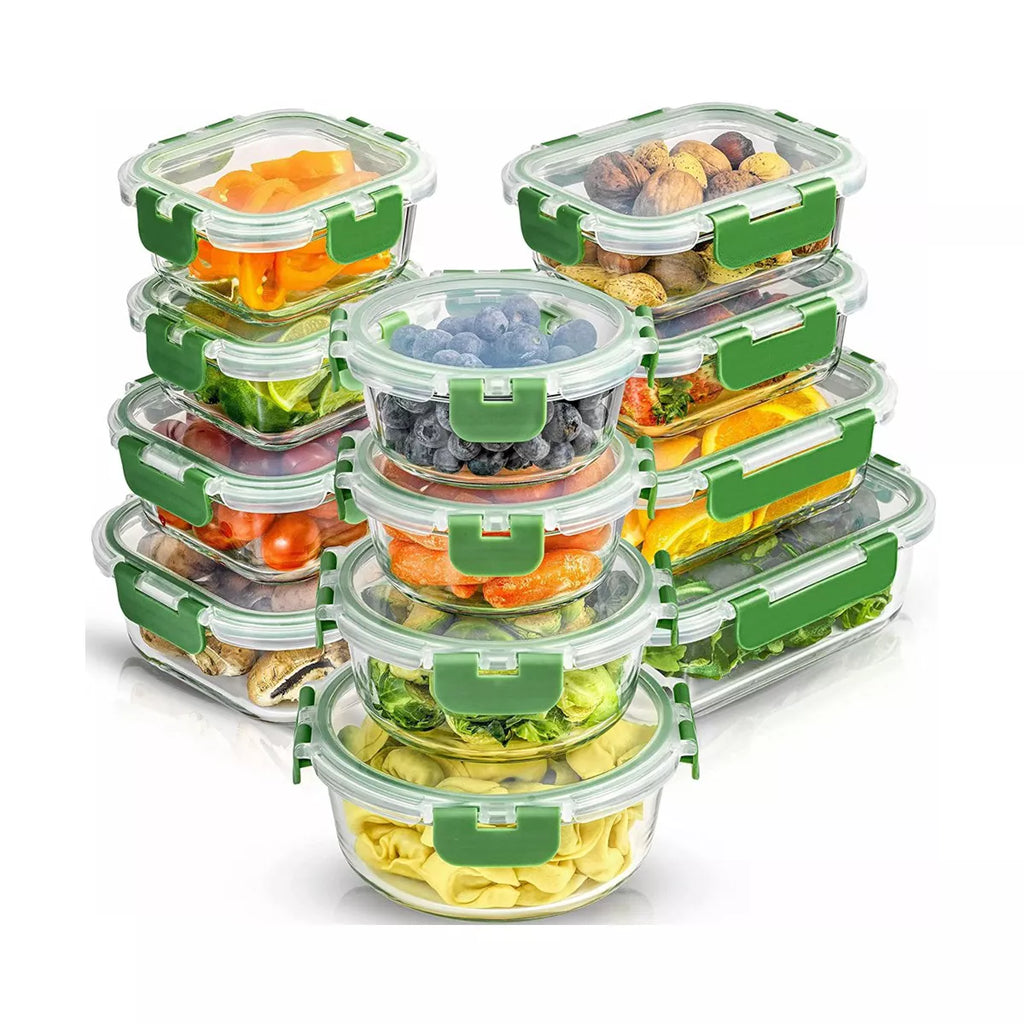Joyful by Joyjolt 24 Piece Glass Storage Containers with Leakproof Lids Set