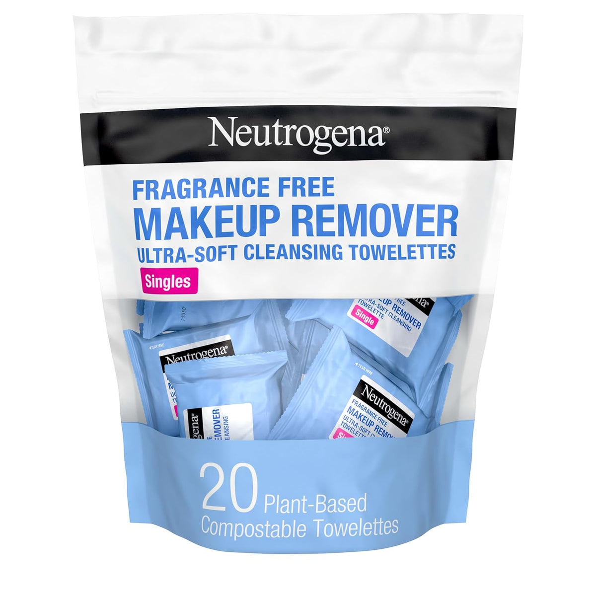 Makeup Remover Towelettes, Daily Single Face Towelettes, 20 Ct
