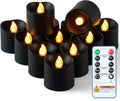 Black Flameless LED Votive Tealight Candles & Timer Remote, 12Pack