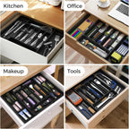 Extra Large Expandable Silverware Organizer, Flatware Tray, Black