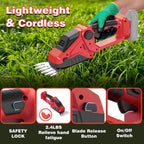 Cordless Hedge Trimmer Compatible with Milwaukee 18V Battery(No Battery),2200Rpm Mini Grass Shear,2 in 1 Handheld Electric Hedge Trimmer/Grass Cutter,Shrub/Bush Trimmer for Gardening,Yard