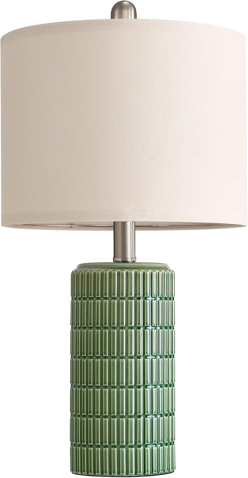 21'' Green Table Lamp with Gift Box, Small for Bedroom, Modern Design