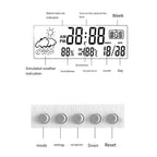 LED Thermometer Thermo-Hygrometer Multifunction Electronic Clock Temperature Humidity Meter Weather Station for Home with Alarm